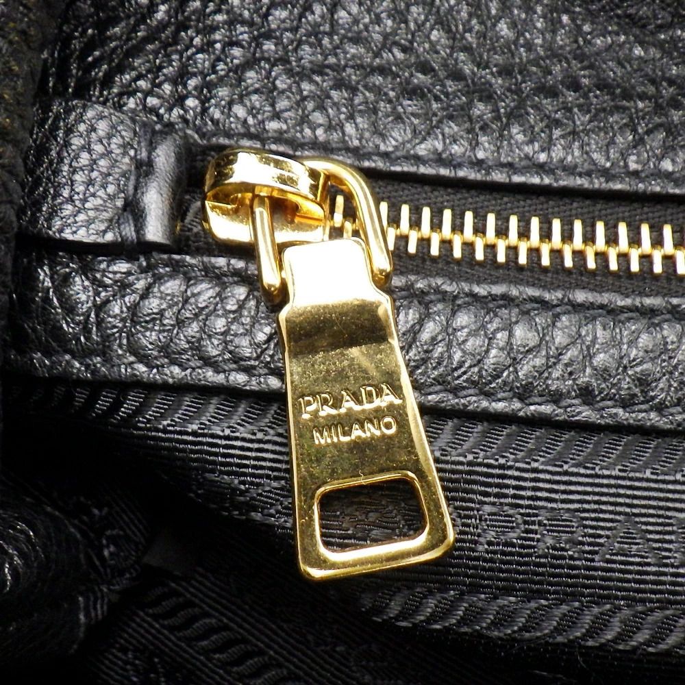 Prada Tote Tessuto Saffiano Bag Shoulder Leather Black